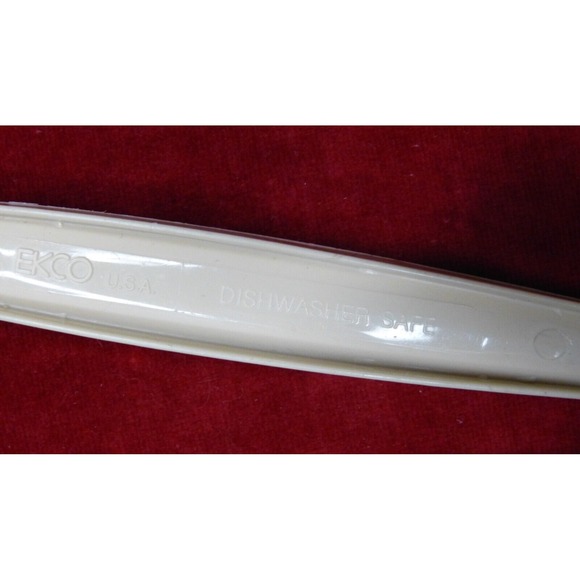 Vintage Ekco Nylon Plastic Almond Off White Turner Spoon Slotted Spoon USA - Picture 8 of 9